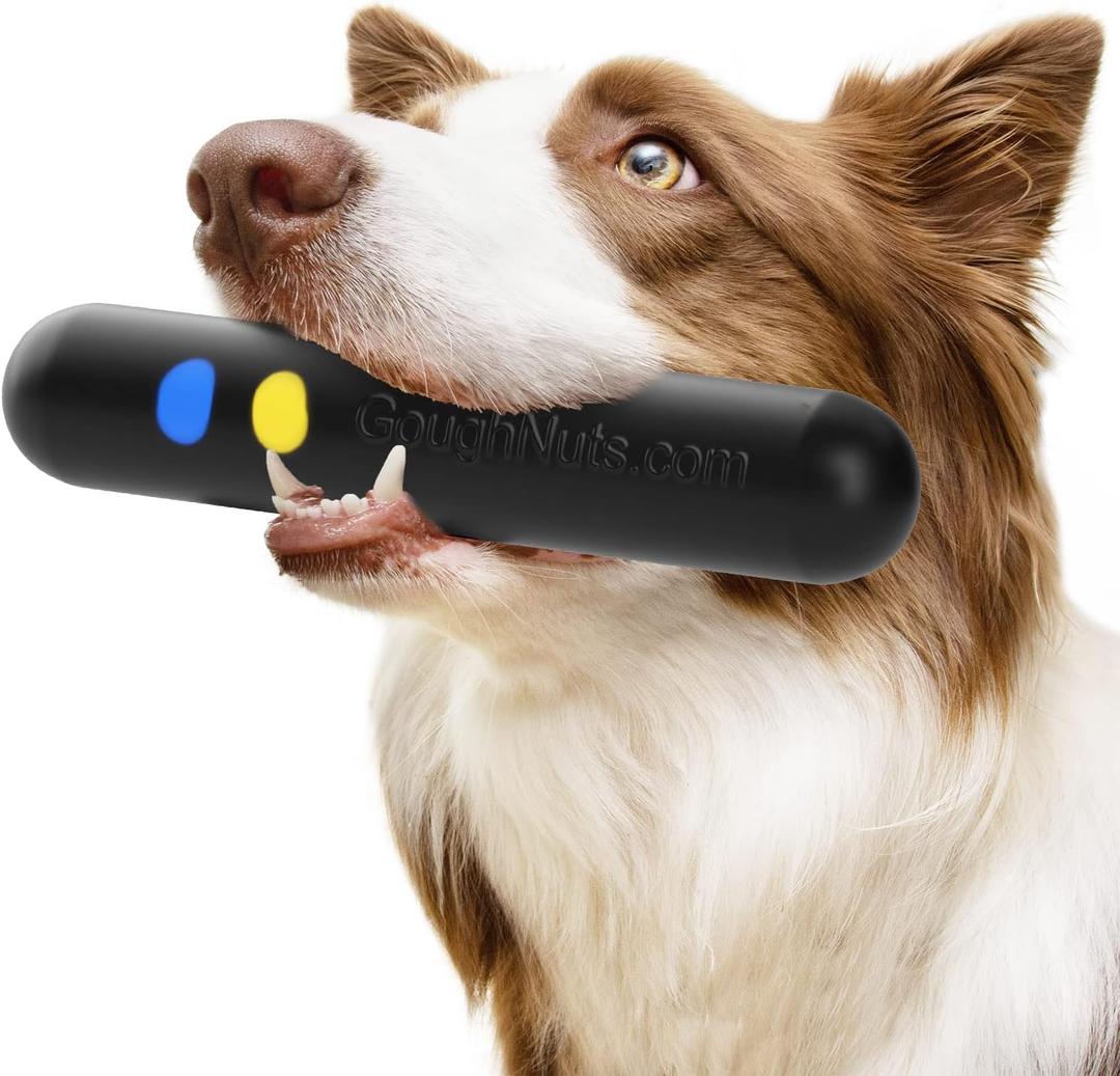 Goughnuts Dog Toys for Aggressive Chewers | Virtually Indestructible Dog Toys for Breeds Such as Pit Bulls and German Shepherds | Heavy Duty Rubber Stick Toy | Large