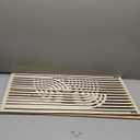 IARTTOP Mid century Modern Decor 16x32 Inch Large Boho Wood Wall Art Abstract Wooden Wall Decor Minimalist Bohemian Orange Artwork for Living Room Bedroom Office Set of 3 (brown and orange)