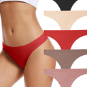 voenxe Seamless Women Underwear Thongs,No Show Ladies Thong,No Line Workout Breathable Comfortable Panties,Soft Undies,5-Pack M