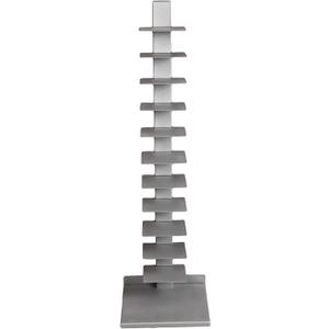 SEI Furniture 11- shelf Metal Spine Book Tower, Silver