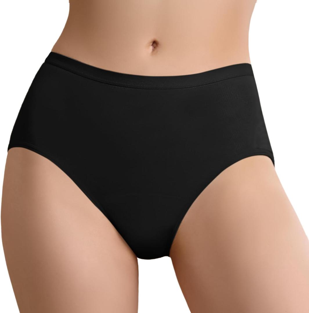 Absorbent Incontinence Underwear for Women Washable Urinary Leak Proof Brief Cotton 56 ML for Maternity Postpartum (Black XXL)