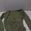 Wrap Criss Cross Sweater for Women, V Neck Ruched Pullover Off Shoulder Long Sleeve Fashion Fall Casual Tops Military Green, XL