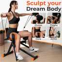 Glute Glow Hip Abductor Machine for Home Gym - USA Based - Booty Builder & Booty Trainer for Women 3 Resistance Levels Bonus Arm Bands, Thigh Workout Glute Workout Equipment & Glute Machine