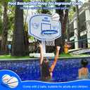 Pool Basketball Hoop, Oversized Poolside Basketball Hoop for Swimming Pool Basketball Game, 34"x34"x42.2" Water Basketball Hoops with Lengthen Base/ 2 Balls/Pump, Made for Teens, Adults.