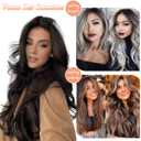 Yekartary Clip in Hair Extensions 7PCS 24 Inch Long Wavy Curly Hairpieces Thick Weft Synthetic Wig for Women Rose Red