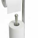 Toilet Paper Holder with Shelf, Tissue Roll Holder Stand with Storage Space for Holding Extra 4 Toilet Paper Rolls, Stainless Steel Rustproof Freestanding (Brushed Nickel)