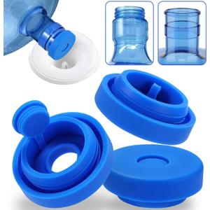 3 and 5 Gallon Water Jug Cap ReusableFood Grade Silicone Replacement Gallon Caps for 55mm Bottle and Water DispensersNon-Spill 5 Gal Water Jug Cap Replacement Cover, 3 Pack