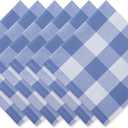 DII Buffalo Check Collection, Classic Farmhouse Cloth Napkin Set, 20x20, Stonewash Blue, 6 Piece