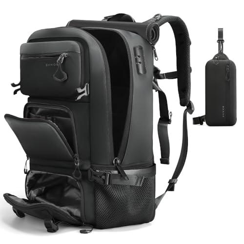 FUTURE AESTHEICS Travel backpack Carry-on Travel Backpack For Women Men Flight Approved Business Weekender Overnight Waterproof Daypack (Black)