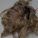 Short Ombre Blonde Curly Bob Wig with Bangs for Women, Side Part, Real Human Hair, Dark Roots, Lightweight, Tangle-Free for Daily Use (Dirty Blonde, 12-14 inch)