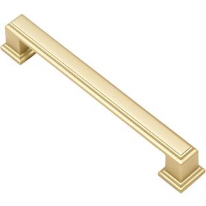 Alzassbg 10 Pack Brushed Gold Cabinet Pulls, 5 Inch(128mm) Hole Center Cabinet Handles Kitchen Pulls for Cabinets and Drawer AL3071MGP