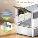 L7 Pro-Stainless Steel Litter Box with Lid, XXL Extra Large Enclosed Metal Cat Box for Kitty&Big Cats, Odor Control - Cat Litter Deodorizer, High Sided Enclosure with Scoop & Mat, Anti-Leakage-Grey