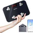 RENPHO Travel Scale for Body Weight, Mini Bathroom Scale for Body Fat, Portable Weight Scale for Traveling with Storage Case, 13 Body Composition Analyzer with App, 400 lbs, Elis Go, 11.02" x 7.09"