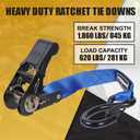 Ayaport Ratchet Straps Tie Downs, 1" x 10' Heavy Duty Ratchet Tie Down Straps, 1860lbs Break Strength, Larger Open S Hook W Safety Clip, Ratchet Strap for Motorcycle, Cargo, Truck Bed, Moving