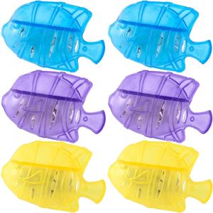 6 Pack Humidifier Cleaning Fish, Humidifier Tank Cleaner, Universal Humidifier Cleaning Balls for Purifiering Water Prevents Mineral Build-Up Softening Hard Water- Purple & Blue & Yellow