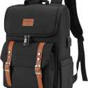 YALUNDISI Vintage Backpack Travel Laptop Backpack with usb Charging Port for Women & Men College Backpack Fits 15.6 Inch Laptop Black Brown