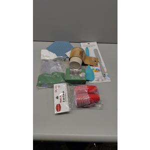 Red Cups 2 oz, Silicon Spatula Set, Plastic Cultery, Mini Container, 