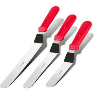 Emopeak Cake Decorating Spatulas - Stainless Steel Icing Smoother Frosting Knife, Set of 3