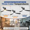 Ceiling Fans with Lights, 42 Inch Ceiling Fan with Light And Remote, 3CCT Flush Moun Low Profile Ceiling Fans, 6 Speed Noiseless LED Ceiling Fan, Black Ceilings Fan with Remote for Bedroom Living Room Black, 42 Inch