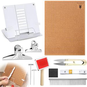 SHENLIU 108 Pcs Macrame Kit 1216 Inch Macrame Board and Pins, Double Sided Grids Handmade Braiding Making Board, Metal Adjustable Holder, Brush Scissor Ruler for Bracelet Creating, Knotting Creations