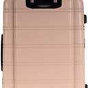Rockland Melbourne Hardside Expandable Spinner Wheel Luggage, Checked Large 28", Champagne