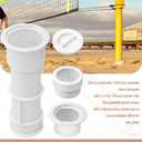 US105 Umbrella Stand with Sleeve and Center Cap, 7 1/2" Stand with Sleeve, for Umbrellas, Volleyball Poles and Tiki Torches, 1 1/2" - 1 3/4" Hole Can be Installed on Floor, Step or Deck - White