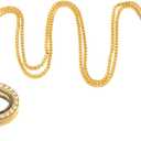 RUBYCA Living Memory Floating Charm Heart Glass Locket Pendant Necklace 20 Inches 1pcs Gold Color