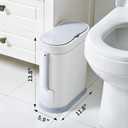 ELPHECO Bathroom Trash Can with Toilet Brush 2.5 Gallon Waterproof Trash Bin Smart Garbage can with lid Motion Sensor Waste Bin Automatic Bathroom Decor (White)