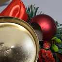 Red Ribbon Advent Wreath Ring Candle Holder for Pillar Candles - Large Size - Christmas Advent Wreaths Candleholder Stand - Advent Candle Decor - Advent Gifts