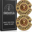 Swooflia Car Coasters for Men - 12 Gauge Bullet Shaped Ceramic Car Cupholder Coaster Cool Absorbent Mat Coaster with Cork Base 2 Pack Automotive Cup Holder Accessories New Driver Gifts
