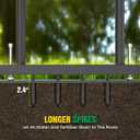 Lawn Aerator Tool, Lawn Aerator with 4 Spikes, Automatic Leaf and Dirt Cleaning with Spring-Loaded Design, Metal Manual Aerator for Loosening Soil Aerating Patio, Yard, Garden