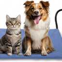 PETNF Pet Heating Pad Temperature Adjustment Dog Anti-bite Puppy with Timer Indoor Waterproof Pet Warming Electric Heated Bed Mat Dog (L: 29.5'' x 17.7'', Blue)