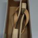 DOEYG Raffia Heels Sandals Summer Beach Flip Flops Heels Square Open Toe Heeled Sandals Dressy Comfortable Slip on Thong Sandal Size 6