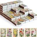 FuWeave 60 Pcs Spring Flower Blank Matches Containers 2.24 x 1.42 x 0.59 Inches Floral Match Holder Baby Shower Tea Party Favor for Guests Decorative Match Storage Boxes (Spring)