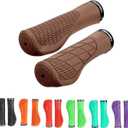 Ergonomic Bike Grips - Handlebar Grips for Mountain Bikes, Non-Slip Lock-On Grips (Brown)
