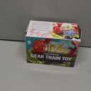 Kizeefun Light Up Train Toy for Toddlers: Transparent Gear Car Toy for Kids with Cool Light and Music Educational Crawling Toys for Baby Boys and Girls