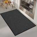 KIMODE Comfort Kitchen Mats for Floor 20" x 32",Farmhouse Washable Kitchen Rugs Non Slip,Absorbent Laundry Sink Standing Mat Carpet for Doorway,Bathroom,Office,Dark Grey (1'8" x 2'8" (Rectangular))