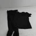 ZFLM Casual Workout Two Piece Outfits for Women Short Sleeve Crop High Waist Foldover Flare Pants Tracksuit Sets Streetwear (X-Large, Black)