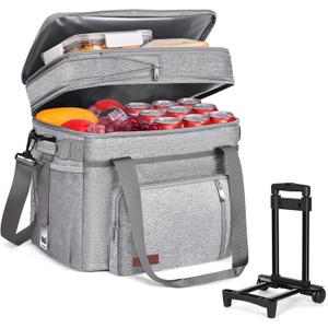 MIYCOO Cooler Bag Double Deck - 60 Can Leakproof Insulated Portable Soft Lunch Cooler, Extra Large Expandable Ice Chest Cooler for Beach, Picnic, Camping, Shopping