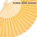 2 x GLEAVI Fabric Folding Fan 6Pcs Set Chinese Style Silk Cloth Hand Fans for Women Lightweight Decorative Hand Fans for Summer Weddings Parties Home Decor 15X8 Inches