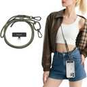 MAGEASY Universal Cell Phone Lanyard - Anti-Theft Rope Crossbody Phone Strap for iPhone 17 Pro Max & Most Smartphones, for Men & Women | 6mm Army Green