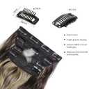 Clip in Hair Extensions, 20 Inches Wavy Synthetic Hair Extensions Clip ins, Long and Soft, for Women and Girls (Medium Brown Mixed Bleach Blonde)
