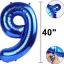 4 x 40 inch Navy Blue Number 9 Balloon Jumbo 19 29 39 90 99 Foil BalloonsGiant Large 9 Foil Balloon for Birthdays, Anniversaries, Graduations, 9th Birthday Decorations for Kids