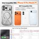 Misscase for iPhone 17 Pro Max Case,with Privacy Screen Protector,Compatible with MagSafe,Bling Glitter Cute Curly Wave Border Phone Cover for Women Men, Drop Protection Anti-Slip Silver
