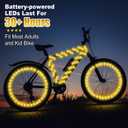 Woanger 3 Pcs LED Bike Lights for Night Riding Bicycle Frame and Wheel Lights Battery Powered Bike Accessories Gifts for Adults Riding at Night