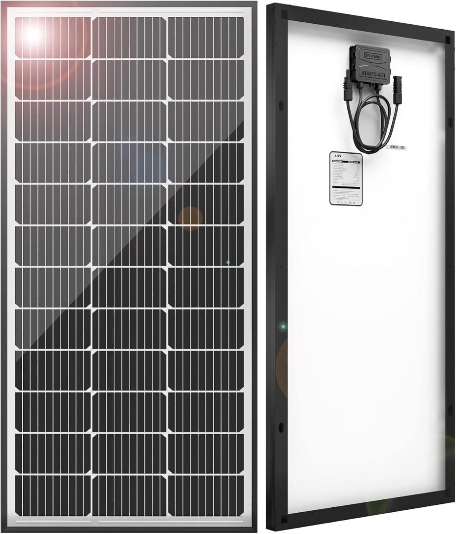 100 Watt Solar Panels, 9BB Monocrystalline 12V 100W Solar Panel, 23% High Efficiency PV Module Power Charger for RV, Home, Farm, Boat, Caravan and Off-Grid Applications