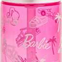 Zak Designs Barbie Sage Water Bottle For School or Travel, 16oz Durable Plastic Water Bottle With Straw, Handle, and Leak-Proof, Pop-Up Spout Cover (Barbie)
