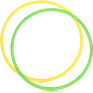 Soulchen 2 Pcs Toy Hoop Exercise Hoop Detachable Adjustable Plastic Hoops Playground Equipment for School Colored Hoops Circles Exercise Ring for Teens Dog Agility Equipment (Yellow and Green)