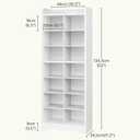 YATINEY 8-Tier Tall Shoe Rack, Wooden Shoe Storage Cabinet for Closet