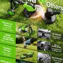 12-Inch Battery Powered String Trimmer with Wheels, 800W Brushless 4-in-1 | Foldable Weed Eater with Dual 21V 4.0Ah Batteries, Up to 70 Min Runtime for Lawn Trimming, Edging, Mowing, Brush Cutting